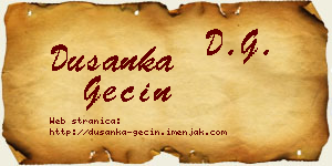 Dušanka Gecin vizit kartica